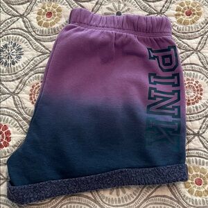 PINK Victoria’s Secret purple ombré shorts, size M.